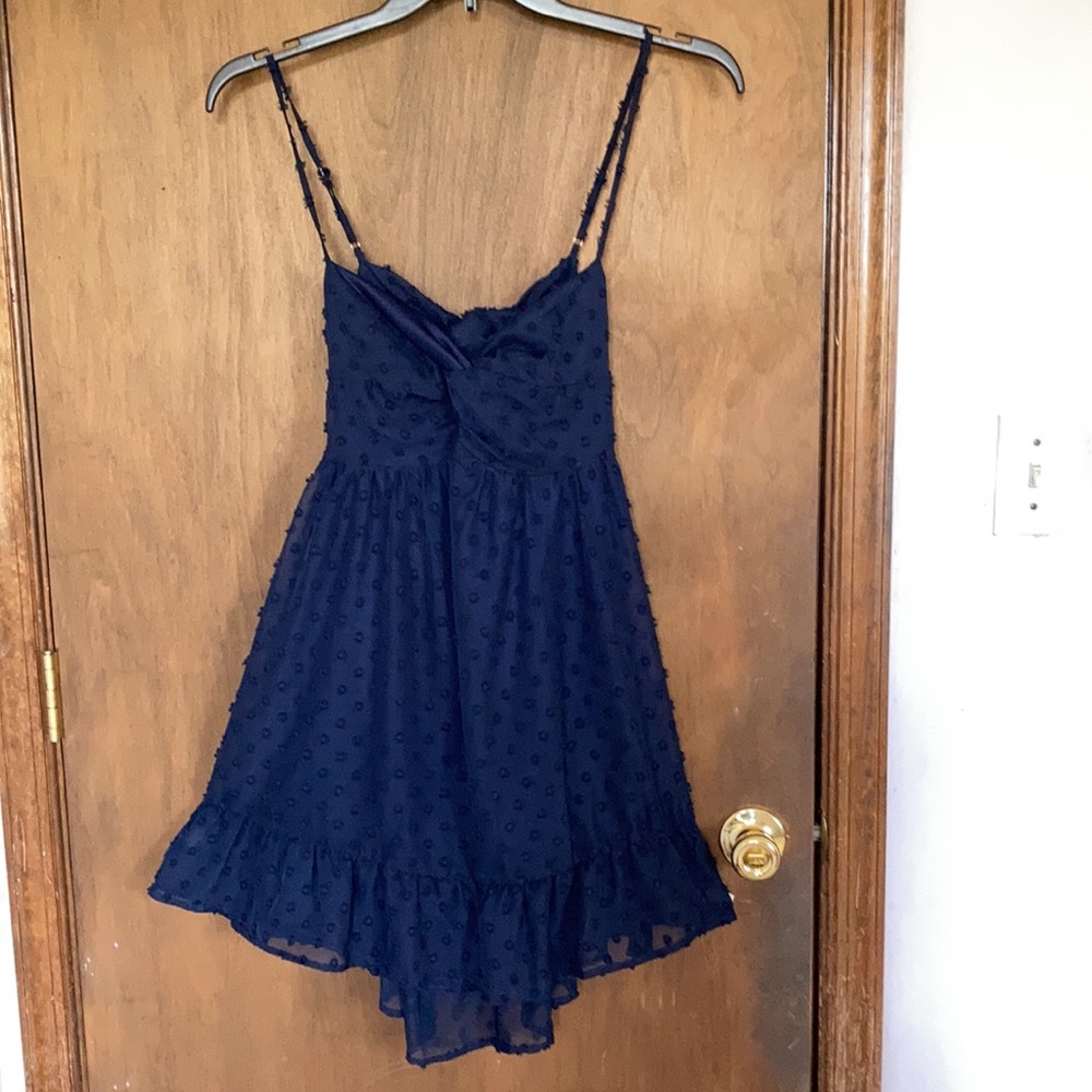 Speechless spaghetti strap back tie navy blue dress M jr - Picture 10 of 17